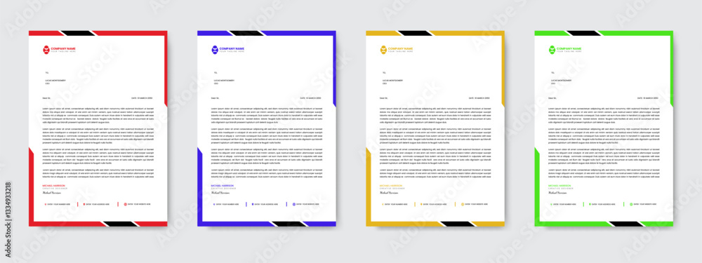 Sleek Minimal Business Set Letterhead and Vector Template for Corporate Use Sleek Minimal Business Set Letterhead and Vector Template for Corporate Use