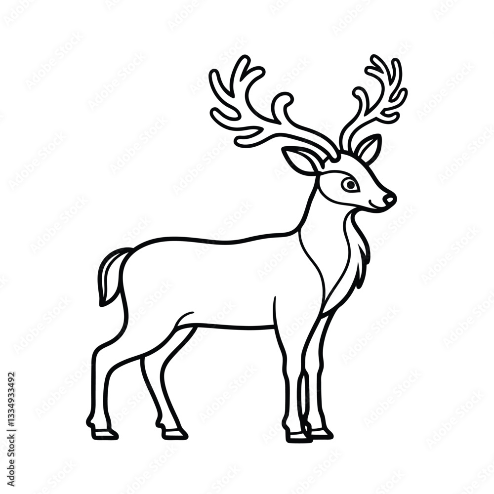 Elegant Deer Vector Line Art for Professional Design. Elegant Deer Vector Line Art for Professional Design.