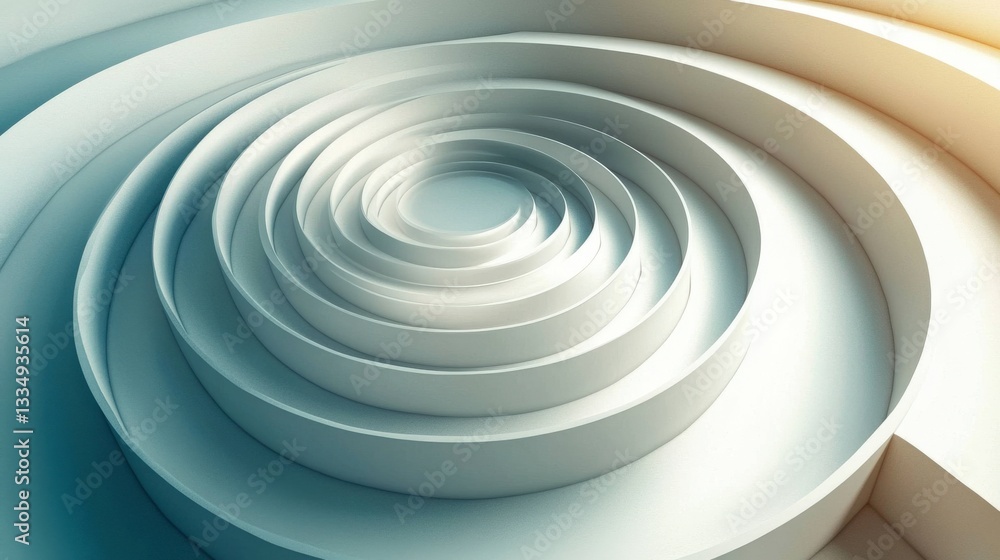 Fototapeta premium Abstract Architectural Spiral Design - Intricate Geometric Forms and Modern Structures