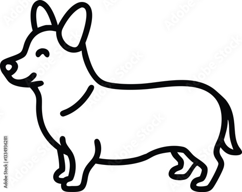  Silhouette welsh corgi illustration art.