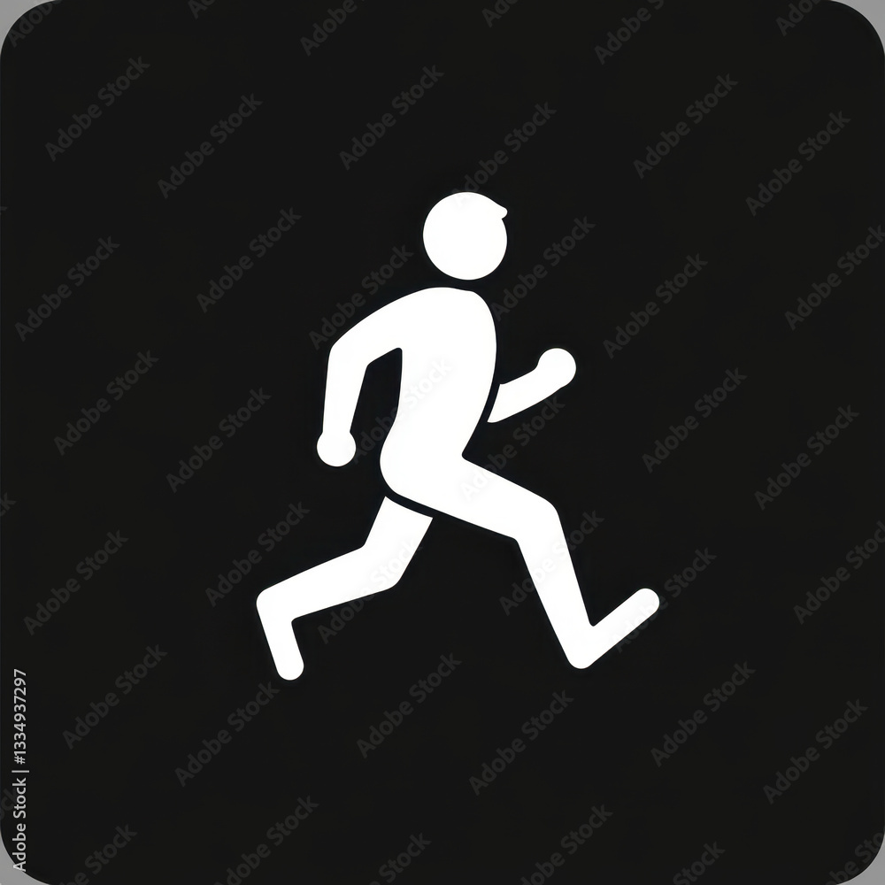 White silhouette man running on black background. White silhouette man running on black background.
