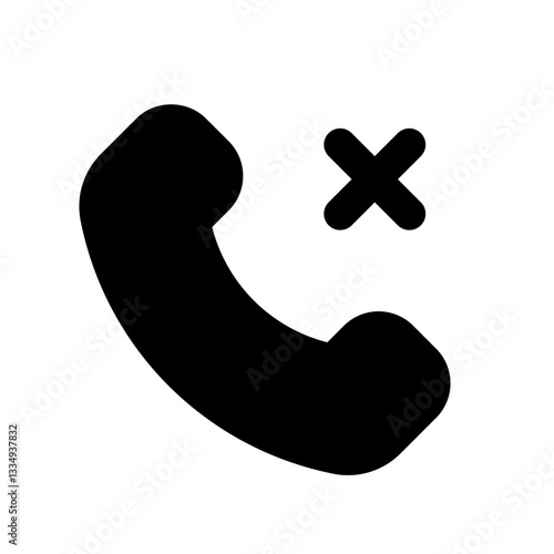 Miss Call Simple Glyph Icon. Single icon, glyph vector icon