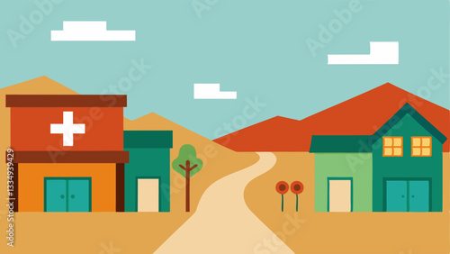 Population Decline A oncebustling rural town now depicted with empty streets and closed shops how population decline affects healthcare service availability.