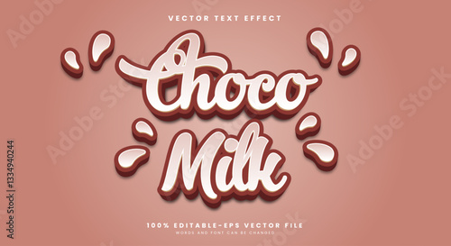 Creamy Choco milk editable text effect Template Suitable for fresh milk theme