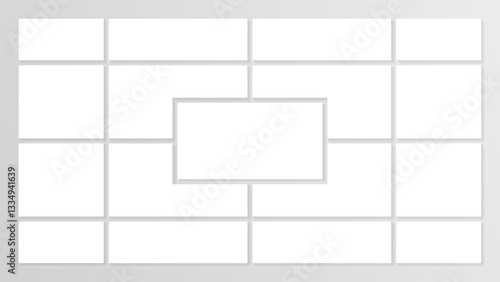 Set Photo collage frame template. Moodboard layout. Album brandboard. Photo montage design. Vector set editable