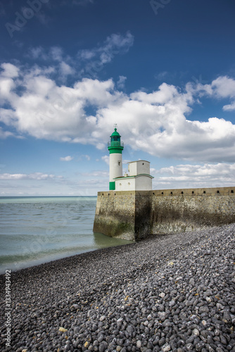Leuchtturm von Le Treport in Seine-Maritime am Ärmelkanal