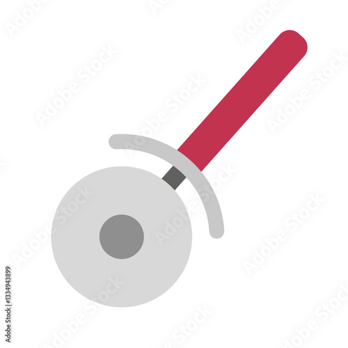 Flat design pizza cutter icon. Vector.