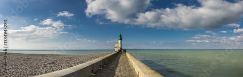 Leuchtturm von Le Treport in Seine-Maritime am Ärmelkanal
