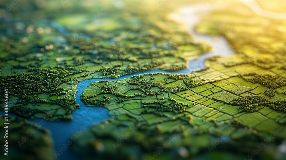 Fototapeta premium 3d Green Earth topography 