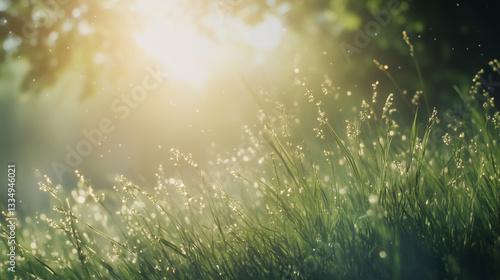 beautiful view of garden during spring time with flowers in sunlight, outdoor nature background