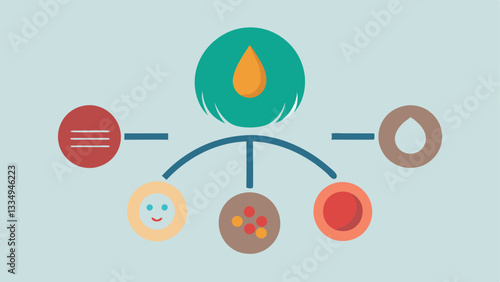 Nutrient Supply A diagram illustrating exosomes delivering essential vitamins and minerals to hair follicles indicated by arrows and nutrient icons.