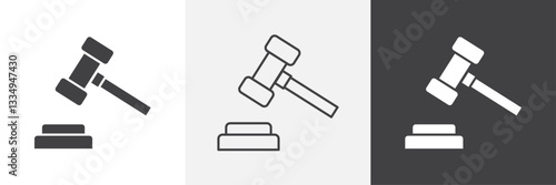 Auction icons in Thin line black color. flat simple vector symbols illustration.