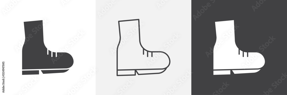 Boot icons in Thin line black color. flat simple vector symbols illustration.