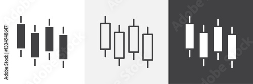 Chart candlestick icons in Thin line black color. flat simple vector symbols illustration.