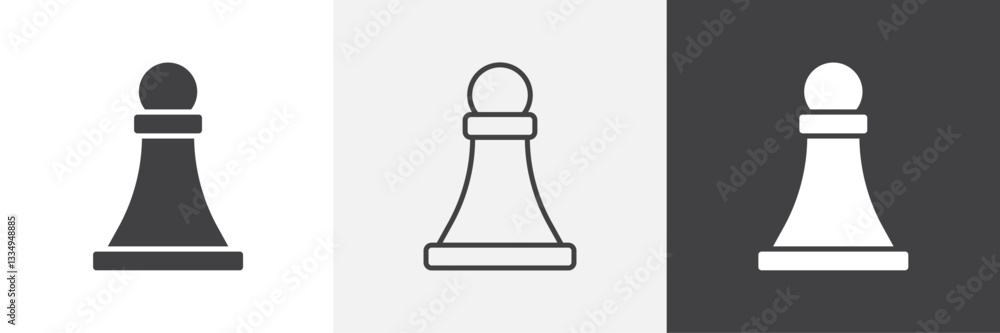 Chess pawn icons in Thin line black color. flat simple vector symbols illustration. Chess pawn icons in Thin line black color. flat simple vector symbols illustration.