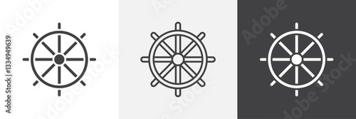 Dharmachakra icons in Thin line black color. flat simple vector symbols illustration.