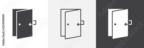 Door closed icons in Thin line black color. flat simple vector symbols illustration.