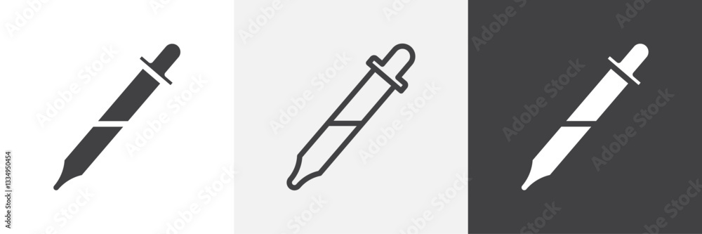 Eye dropper half icons in Thin line black color. flat simple vector symbols illustration. Eye dropper half icons in Thin line black color. flat simple vector symbols illustration.