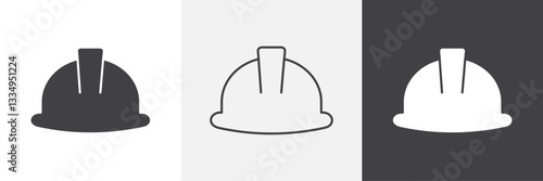 Hard hat icons in Thin line black color. flat simple vector symbols illustration.