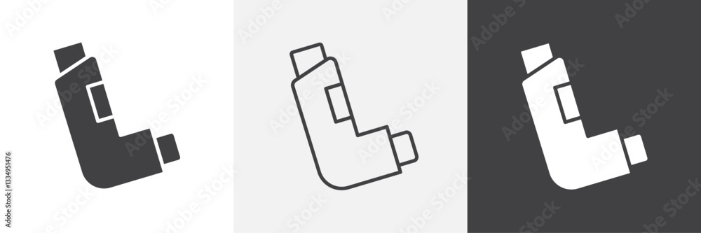Inhaler icons in Thin line black color. flat simple vector symbols illustration. Inhaler icons in Thin line black color. flat simple vector symbols illustration.