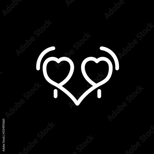 Two hearts icon - one red, one blue - set against a blurred cityscape background at night, symbolizing love in a modern urban setting.