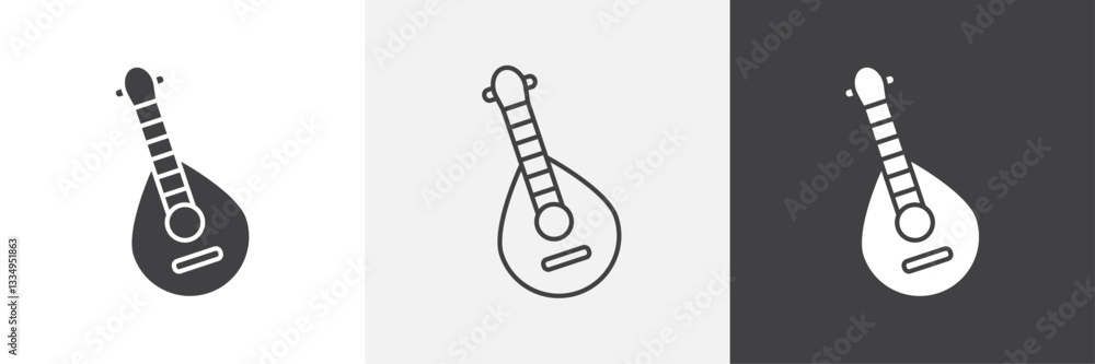 Mandolin icons in Thin line black color. flat simple vector symbols illustration. Mandolin icons in Thin line black color. flat simple vector symbols illustration.
