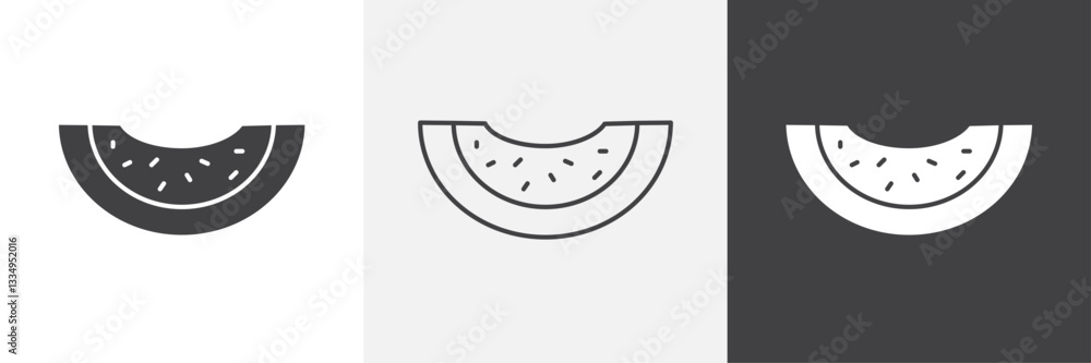 Melon icons in Thin line black color. flat simple vector symbols illustration.