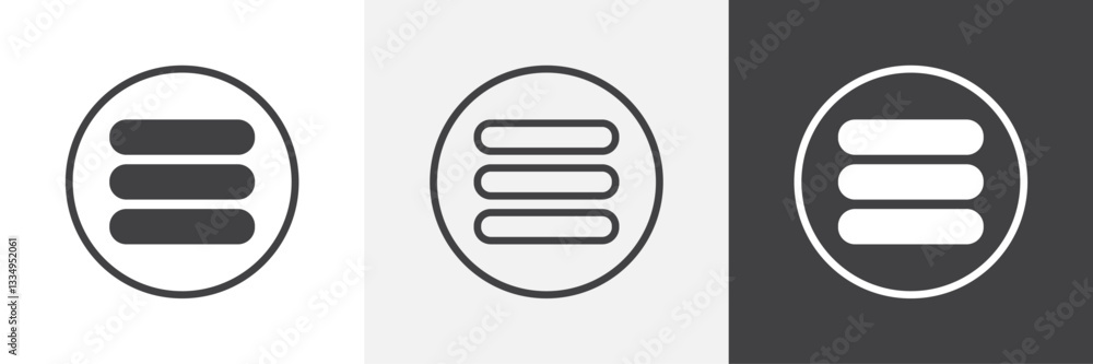 Menu list button icons in Thin line black color. flat simple vector symbols illustration. Menu list button icons in Thin line black color. flat simple vector symbols illustration.