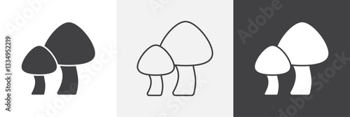 Mushroom icons in Thin line black color. flat simple vector symbols illustration.
