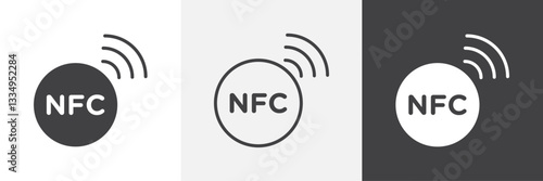 Nfc icons in Thin line black color. flat simple vector symbols illustration.