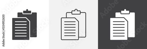 Paste icons in Thin line black color. flat simple vector symbols illustration.