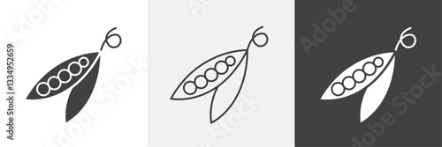 Peapod icons in Thin line black color. flat simple vector symbols illustration.