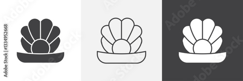 Pearl icons in Thin line black color. flat simple vector symbols illustration.