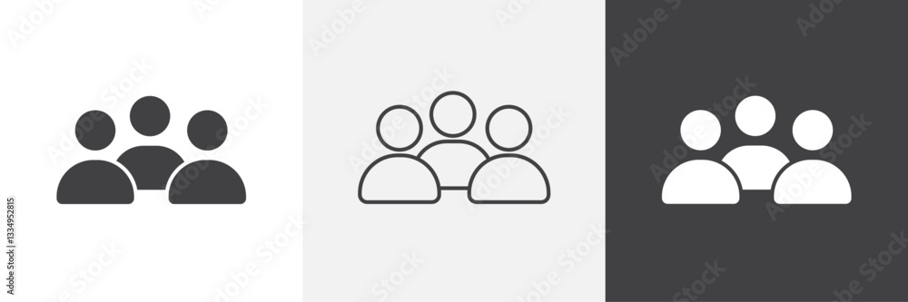 People icons in Thin line black color. flat simple vector symbols illustration. People icons in Thin line black color. flat simple vector symbols illustration.