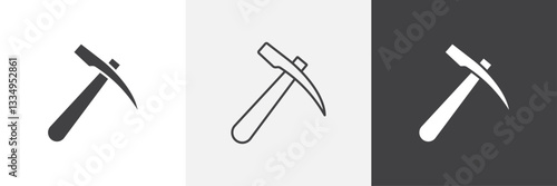 Pickaxe icons in Thin line black color. flat simple vector symbols illustration.
