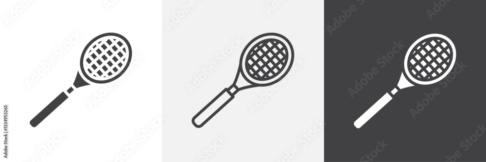 Racquet icons in Thin line black color. flat simple vector symbols illustration. Racquet icons in Thin line black color. flat simple vector symbols illustration.