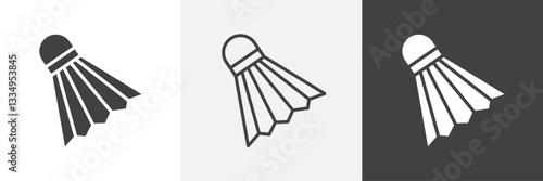 Shuttlecock icons in Thin line black color. flat simple vector symbols illustration.