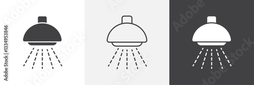 Shower down icons in Thin line black color. flat simple vector symbols illustration.