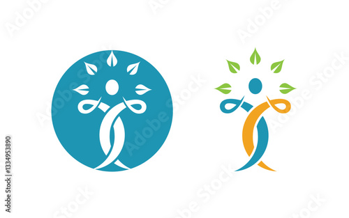 Healthy life trainer logo sign illustration vector design v.16