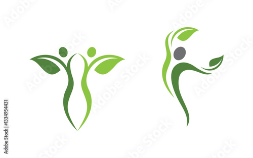 Healthy life trainer logo sign illustration vector design v.33