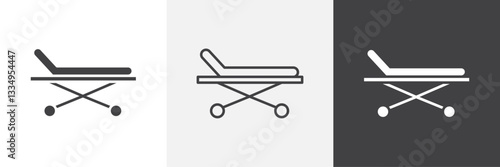 Stretcher icons in Thin line black color. flat simple vector symbols illustration.