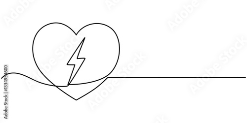 Healthcare Single Line Icon, defibrillator sign continuous one line drawing, Healthcare Line Icon. Editable Stroke Vector Icon, Heartbeat Continuous Line Icon, Medical And Healthcare Icon