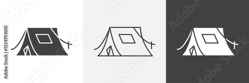 Tent icons in Thin line black color. flat simple vector symbols illustration.