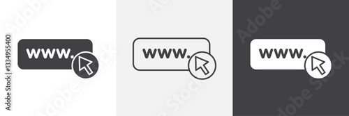 Url icons in Thin line black color. flat simple vector symbols illustration.