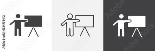 User chalkboard icons in Thin line black color. flat simple vector symbols illustration.