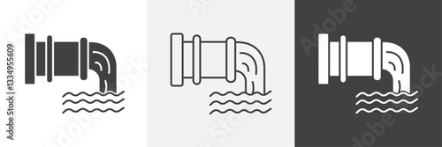 Wastewater icons in Thin line black color. flat simple vector symbols illustration.