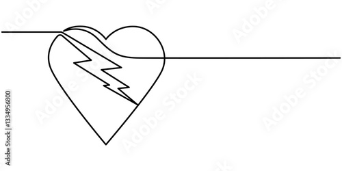 Healthcare Single Line Icon, defibrillator sign continuous one line drawing, Healthcare Line Icon. Editable Stroke Vector Icon, Heartbeat Continuous Line Icon, Medical And Healthcare Icon