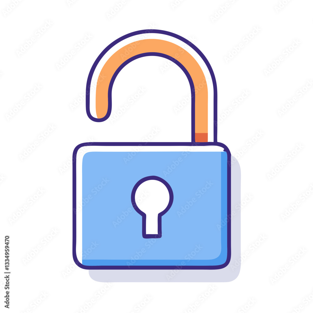 opened padlock colored icon on transparent background
opened padlock colored icon on transparent background