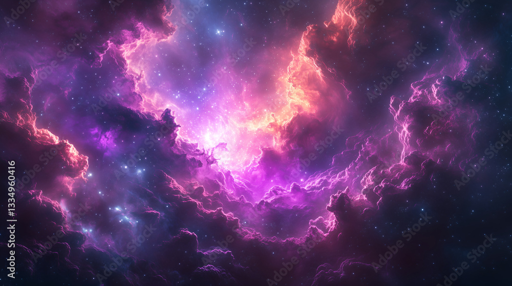Cosmic Symphony: An awe-inspiring panorama of the cosmos, with swirling nebulae in shades of purple, orange, and blue, punctuated by twinkling stars, evokes a sense of wonder and the infinite. Cosmic Symphony: An awe-inspiring panorama of the cosmos, with swirling nebulae in shades of purple, orange, and blue, punctuated by twinkling stars, evokes a sense of wonder and the infinite.