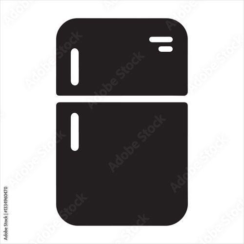 Black and White Silhouette of a Refrigerator
